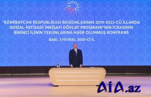 İlham Əliyev Dövlət Proqramının icrasının birinci ilinin yekunlarına həsr olunan konfransda