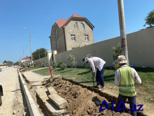 Naximov küçələrində kommunikasiya xətləri yenilənir, yol infrastrukturu yenidən qurulur