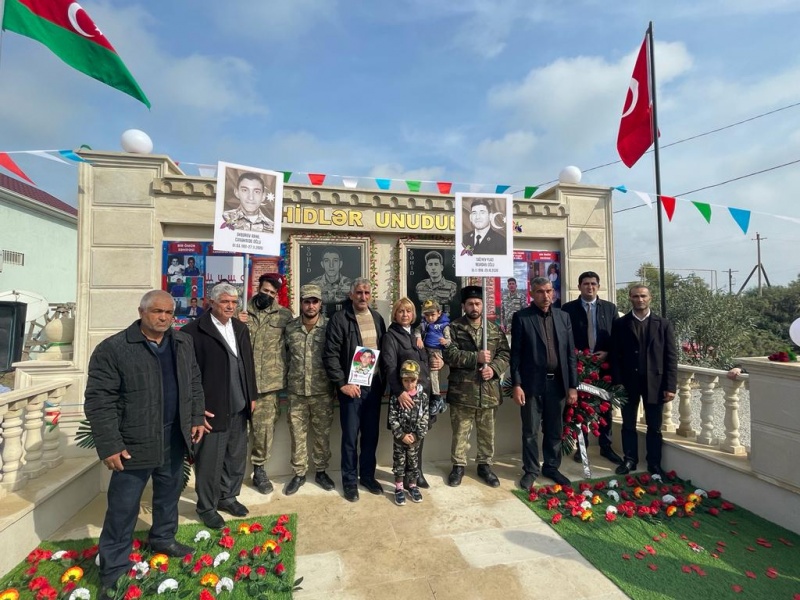 Sabirabad rayonunda Vətən müharibəsi şəhidi Hüseynov Fərid Yaşar oğlunun il mərasimi keçirilib