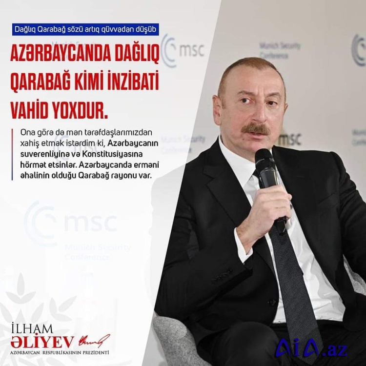 AZƏRBAYCANDA DAĞLIQ QARABAĞ ADLI ƏRAZİ VAHİDİ YOXDUR