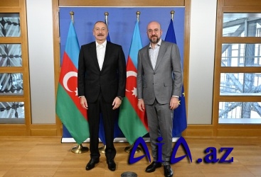 Brüsseldə Prezident İlham Əliyevin Avropa İttifaqı Şurasının Prezidenti Şarl Mişellə görüşü başlayıb