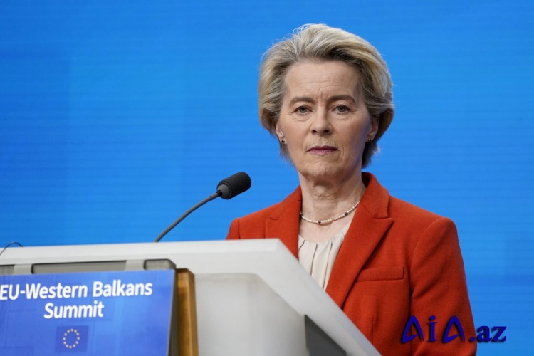 Von der Leyen Trampın andiçmə mərasimindən sonra Ukraynaya dəstək barədə danışıb