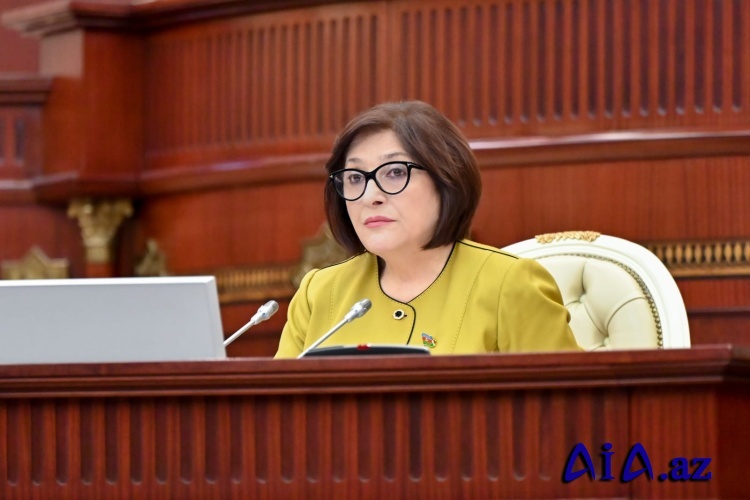 Milli Məclisin sədri Sahibə Qafarovanın parlamentin 2025-ci il 8 may tarixli iclasında çıxışı
