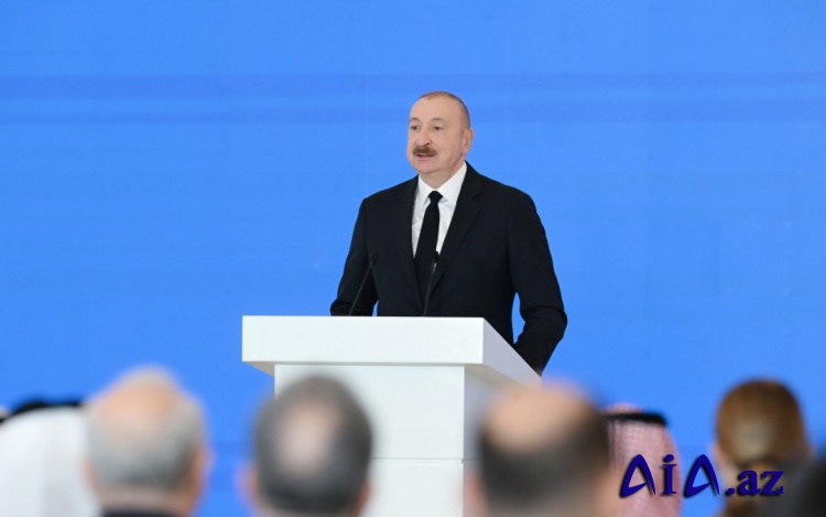 Prezident açılışda çıxış etdi -