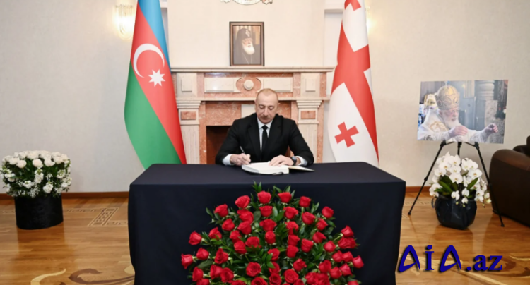 İlham Əliyev Gürcüstanın Azərbaycandakı səfirliyində olub, başsağlığı verib