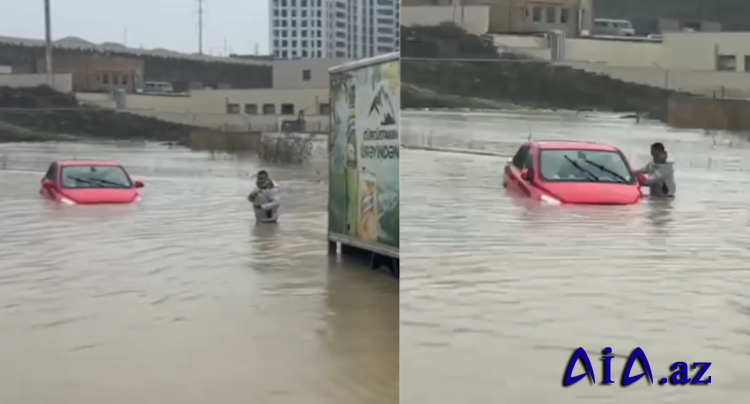 Jurnalist qorxu içində olan sürücünü xilas etdi - VİDEO