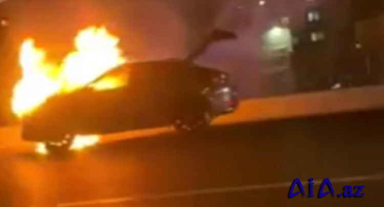 Masazırda avtomobillər yanıb - VİDEO