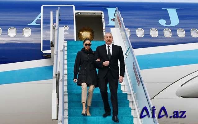 İlham Əliyev xanımı ilə birlikdə Gürcüstana səfər etdi