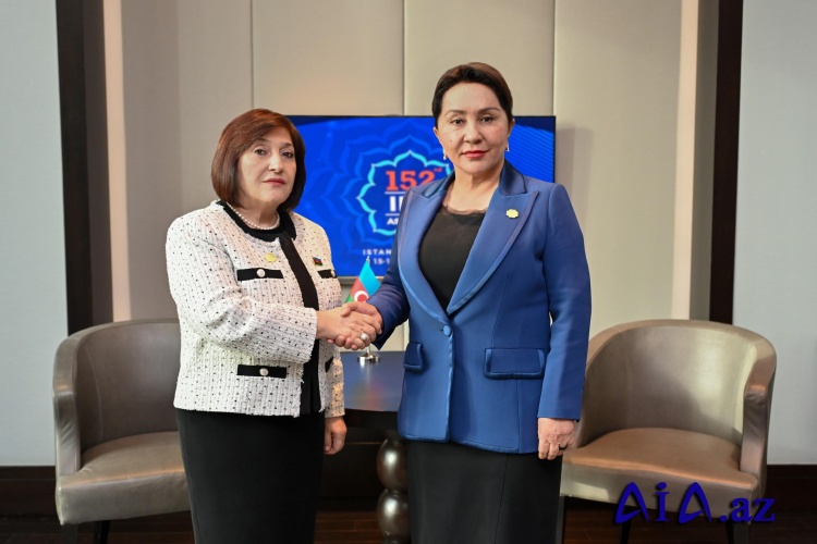 Milli Məclisin sədri Sahibə Qafarova Özbəkistan Ali Məclisi Senatının sədri ilə görüşüb