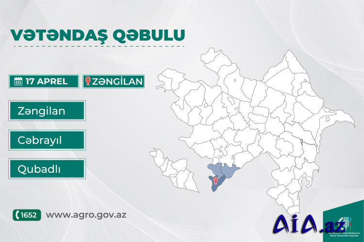 Kənd təsərrüfatı naziri Məcnun Məmmədov Zəngilanda vətəndaşları qəbul edəcək
