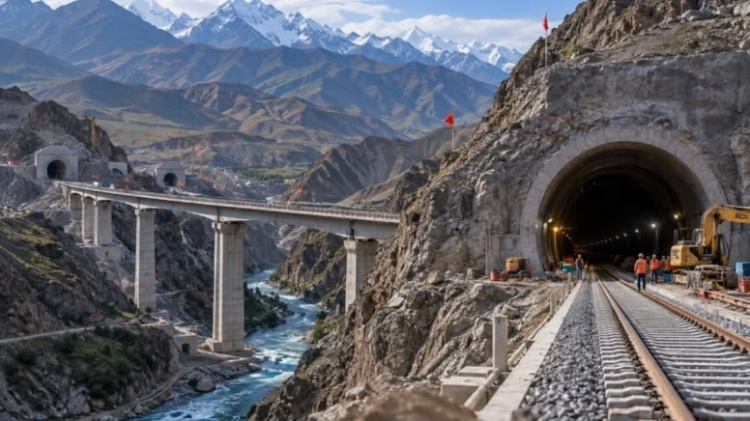 Çindən Avropaya yeni yol açılır: 500 kilometrlik nəhəng layihədə ilk tunel hazırdır