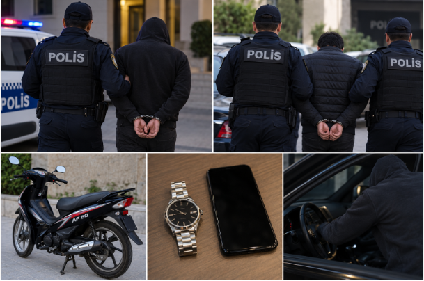 Nəsimi rayonunda nəqliyyat vasitəsi qaçıran və oğurluq edən şəxslər saxlanılıblar
